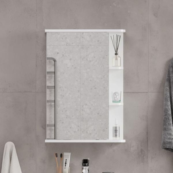 Шкаф зеркальный Twing 50 белый глянец