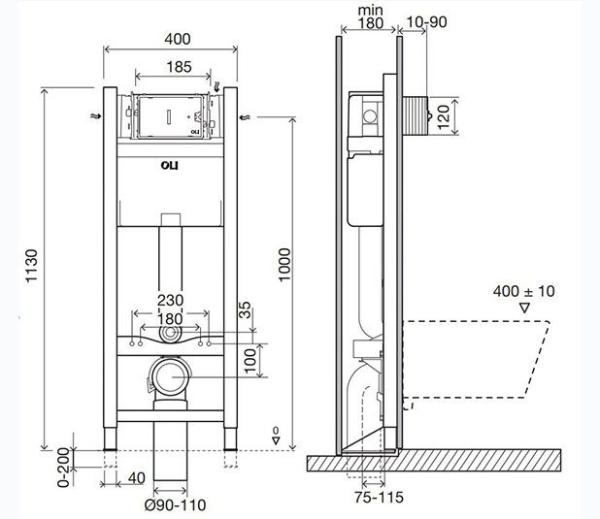 Инсталляция OLI Expert Evo/Speed 014091 механическая, самонесущая