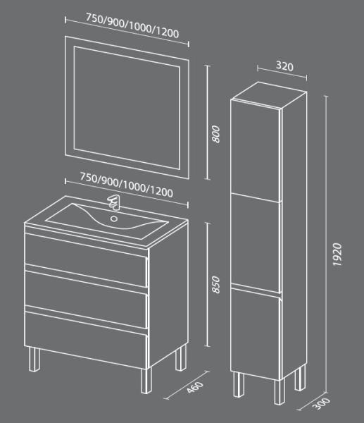 Пенал SANVIT Авеню-3 (К) 32 с бельевой корзиной напольный Белый