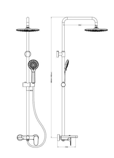 Душевая система Boheme Spectre черный 458-B