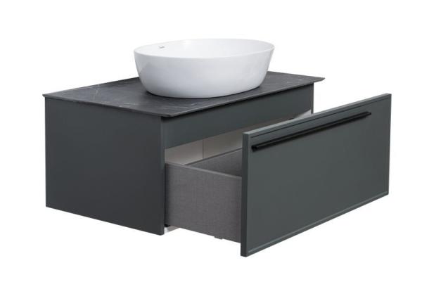 Тумба под раковину LA FENICE Elba Grigio серая 80 FNC-01-ELB-G-80 серый матовый зелёный матовый