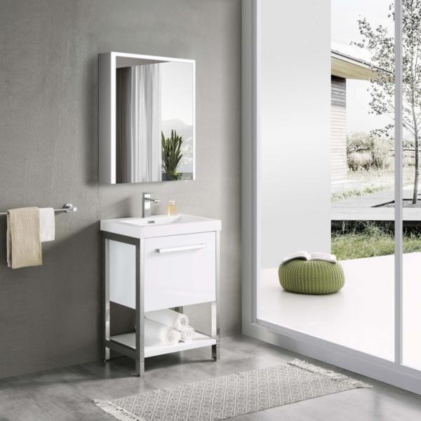 Зеркальный шкаф ESBANO ES-5005 LED подсветка сенсор, с розеткой 500x700X150