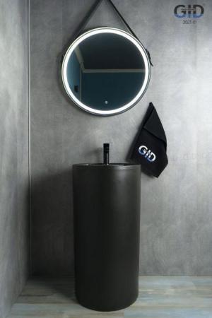 Раковина моноблок Gid Nb135bg 45x45 напольная черная графит