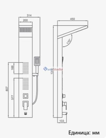 Душевая панель Frap F24005-8 белый хром для ванны