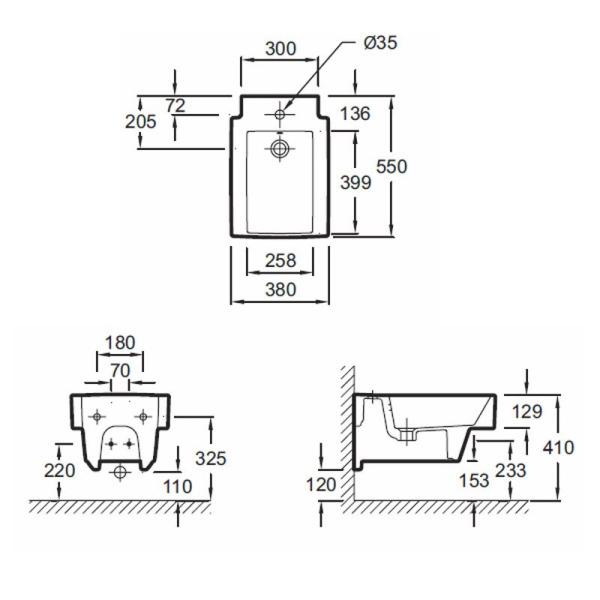 Биде Jacob Delafon TERRACE EMA0002-00 подвесное