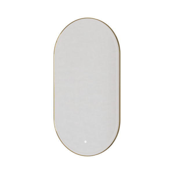 Зеркало Boheme овальное, мет. рама, тыльная подсветка, сенсор, антизапотевание, 60*110, GOLD 568-G