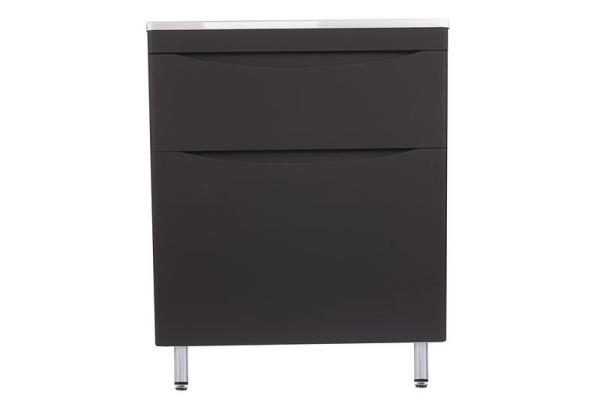 Тумба под раковину Style line El Fante напольная Бергамо мини 70 (2 ящ.) Люкс антискрейтч черный, PLUS