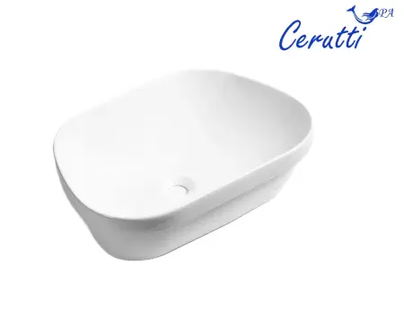 Раковина накладная CeruttiSPA, CR0023 (570х390х150) белая, трапеция