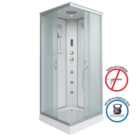 Душевая кабина Niagara NG-1101-14F 900х900х2150 низкий поддон 13см стекло матовое с полкой