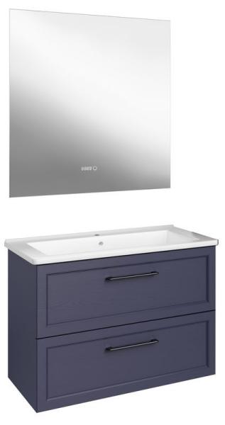 Тумба ASB-Mebel Белмонти 85 Ясень браш софт синий подвесная под умывальник Оскар 85