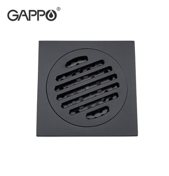Душевой трап Gappo G81053-6 чёрный 100x100мм