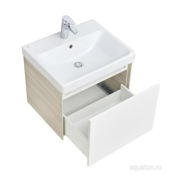 Тумба под раковину AQUATON Асти 55 белый глянец 1A263101AXD70
