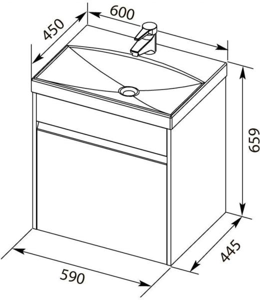 Тумба под раковину Aquanet Палермо 60 белый