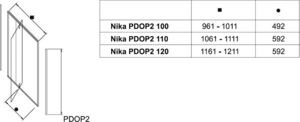 Душевая дверь Ravak PDOP2-110 блестящая + Транспарент