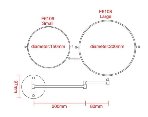 F6106 Косметическое зеркало Frap с увеличением настеное