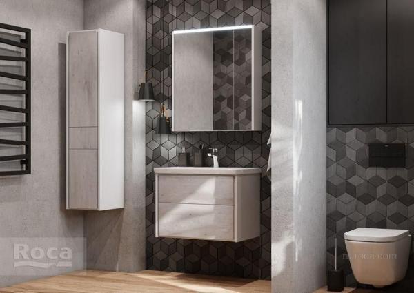 Шкаф колонна Roca Ronda L белый матовый/бетон ZRU9303005