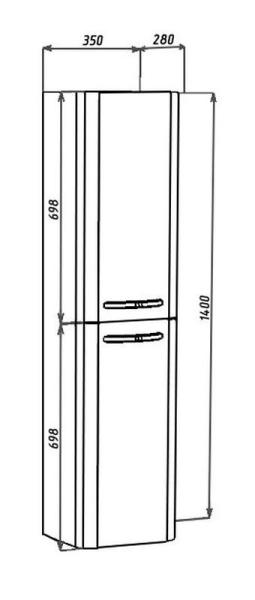 Пенал-35 Bellezza Олимпия R подвесной без б/к орех