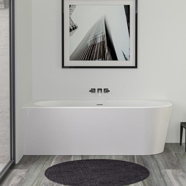 KNIEF Wall Corner R Ванна в левый угол 180х80х60см, с щел. переливом, с компл. крепл.к стене, без сл-перелива, цвет бел(пр-ть со сливом 0100-091-06)