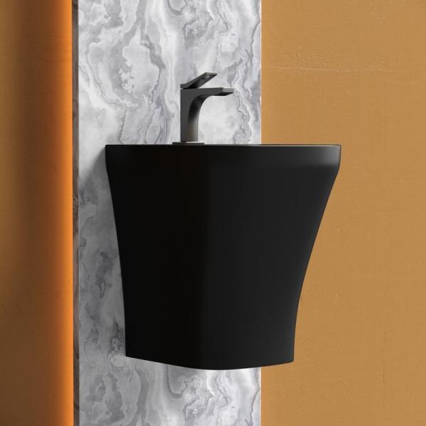 Раковина моноблок Ceramicanova DION CN6067MB черная матовая подвесная