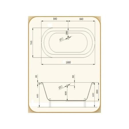 Ванна Magliezza Patricia-DO-168 168х77 см чугунная ножки золото