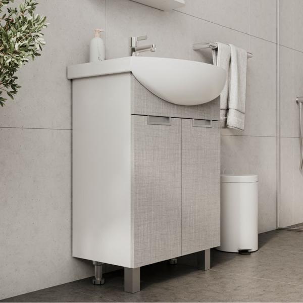 Тумба для ванной Volna Vario Sf 50.2D Софт/белый напольная (Рива) раковина отдельно