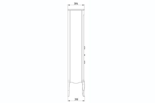 Пенал ASB-Woodline Модерн 40 Белый Патина Серебро