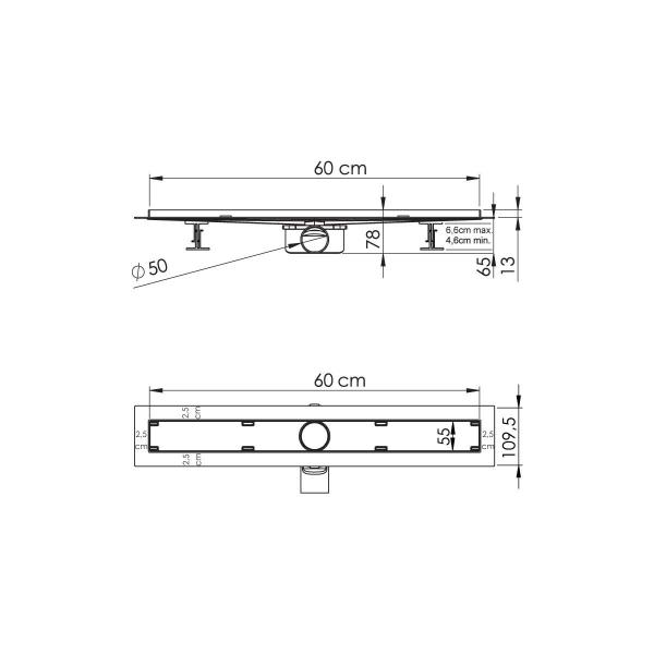 Душевой лоток Vincea SAY ALMIRA -S 602.60.S.U, 60 см, под плитку