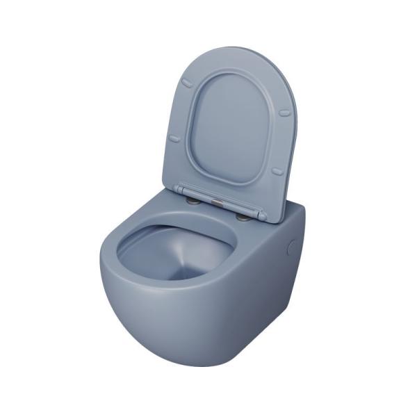 Унитаз Grossman GR-4411BSMS-21 Color (550*365*395) ГОЛУБОЙ МАТОВЫЙ подвесной Безободковый