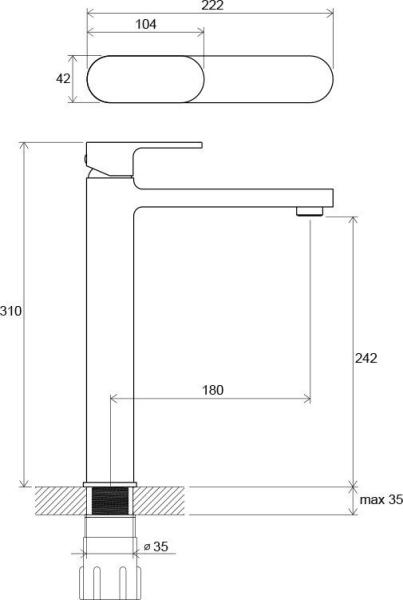 Смеситель для умывальника Ravak Chrome CR 015.00 X070100 высокий