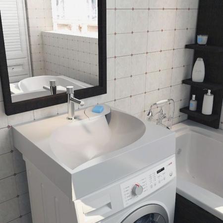 Раковина Madera над стиральной машиной List 60*60 с кронштейнами