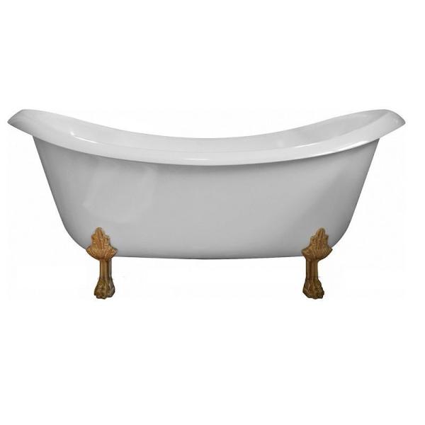 Ванна AquaStone Лиона ножки золото 190х86 иск. камень