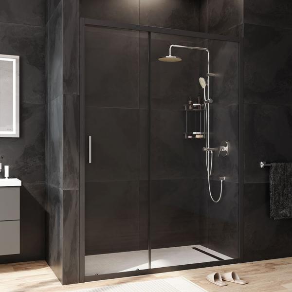 Дверь душевая в нишу AM.PM Gem W90G-140-1-195BT прозрачное, профиль черный