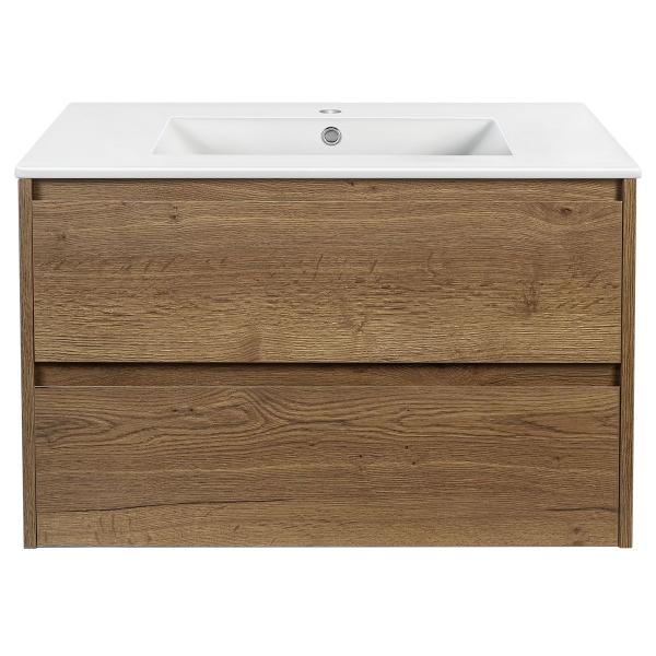 Тумба под раковину Vincea Gio 800 подвесная, 2 ящика soft-close, цвет T.Oak