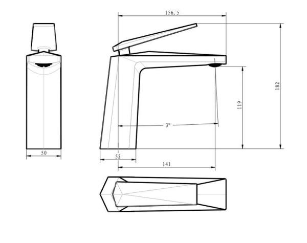 Смеситель для раковины Boheme Venturo белый/золото 381-W