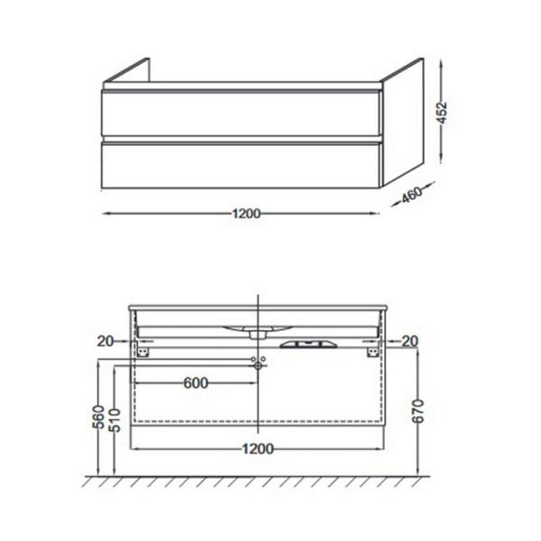 Тумба под раковину Jacob Delafon VOX EB2041-RA-G1C 120 см цвет белый блестящий лак
