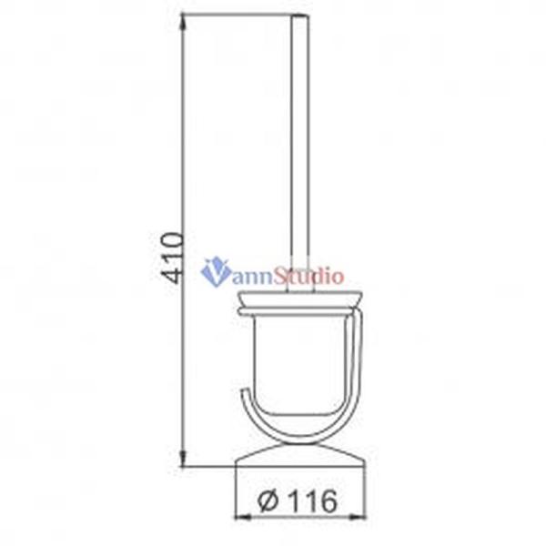 F910 Ершик туалетный Frap напольный стекло хром