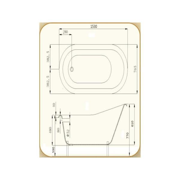 Ванна Magliezza Beatrice-DO 153х77 см чугунная ножки золото