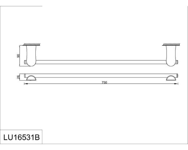 Полотенцедержатель одинарный RUSH Luson 70 см (LU16531B)