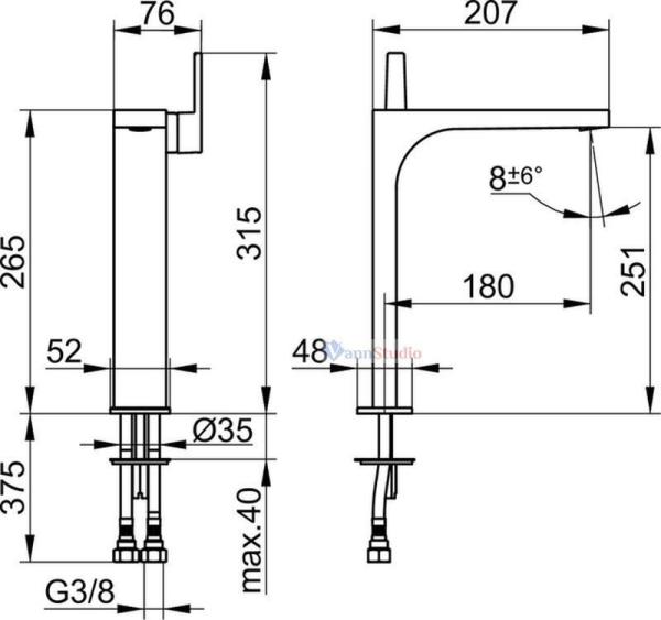 Смеситель для умывальника 250 51102010103 Хром