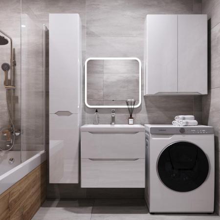 Тумба подвесная Style Line Марелла 60 (2 ящ.) Люкс антискрейтч белый глянец, PLUS