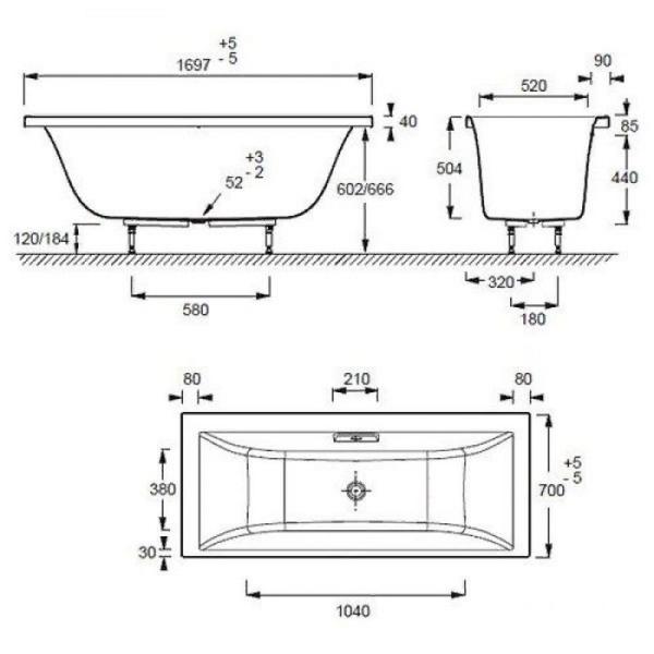 Ванна Jacob Delafon EVOK E60340-00 170х70 см