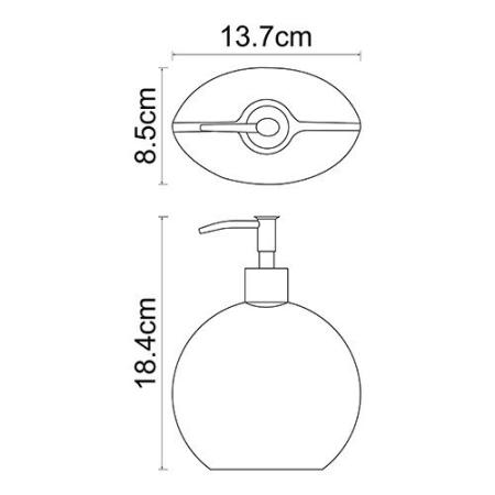 Дозатор Wasserkraft Eider K-33399 для жидкого мыла, 620 ml