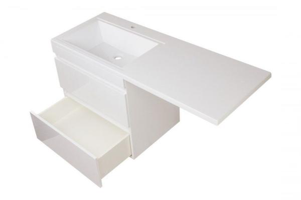 Тумба под раковину Style Line Elfante Даллас 130 Люкс белая, PLUS, подвесная