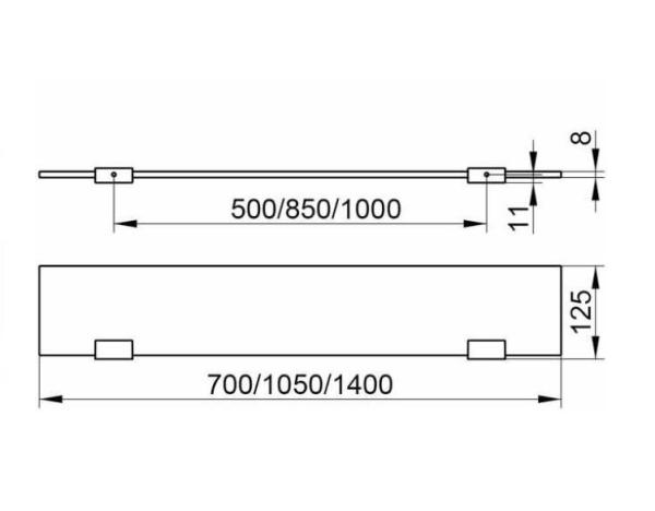 Стеклянная полочка KEUCO Edition 400 11510015100 Прозрачный/хром 1050 мм