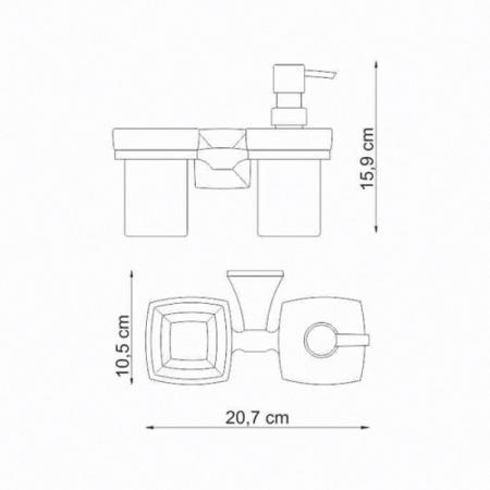 Держатель для дозатора WasserKraft Wern K-2589 с стаканом хром