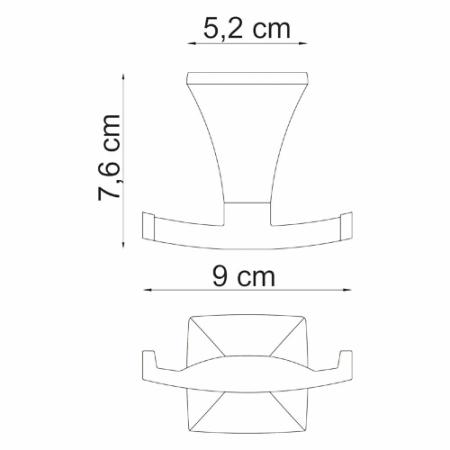 Крючок двойной WasserKraft Wern K-2523D хром