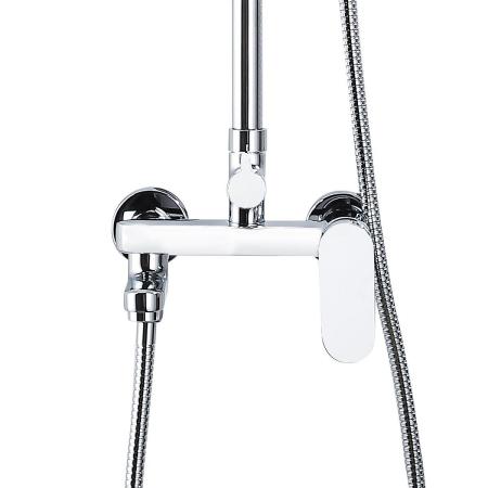 Душевая колонна Azario ARIZONA со смесителем для ванны, с поворотным изливом, круглая, хром (AZ-20R)