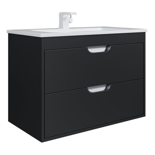 Тумба под раковину для ванной Uperwood Modul 80 см, подвесная, матовая, черная