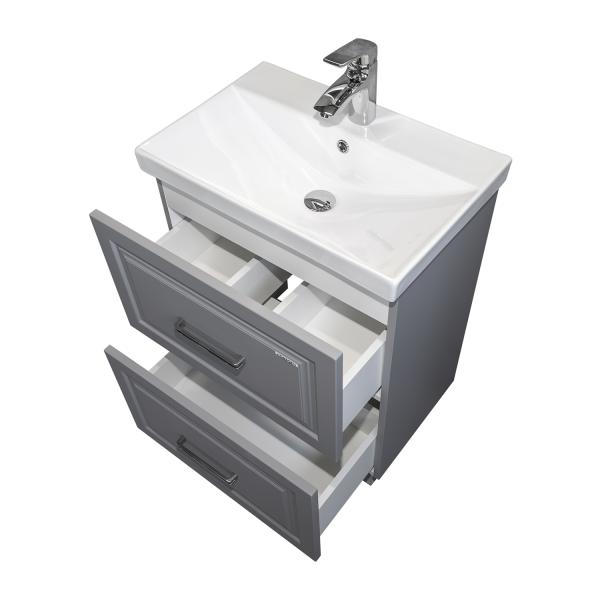 Тумба с раковиной Comforty Бросно-60Н2 00-00021588CFнапольная альпийский иней с раковиной CF19696BX-60