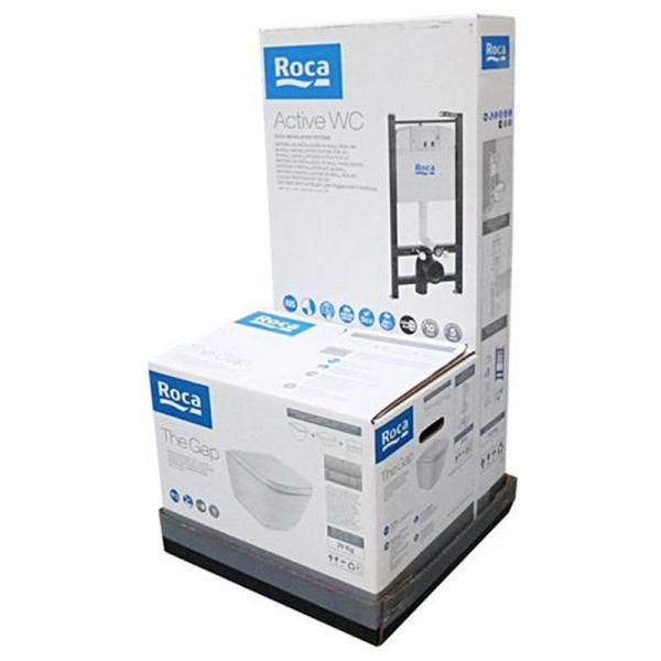 Унитаз с инсталляцией Roca The Gap Rimless 893104100 безободковый сиденье микролифт